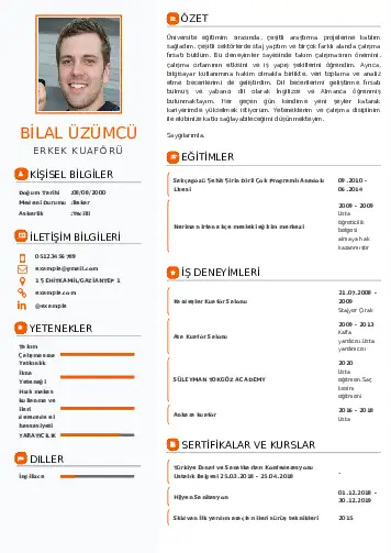 Kuaför Cv Örnekleri cv indir